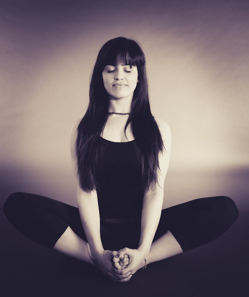 Woman practicing breathing exercises